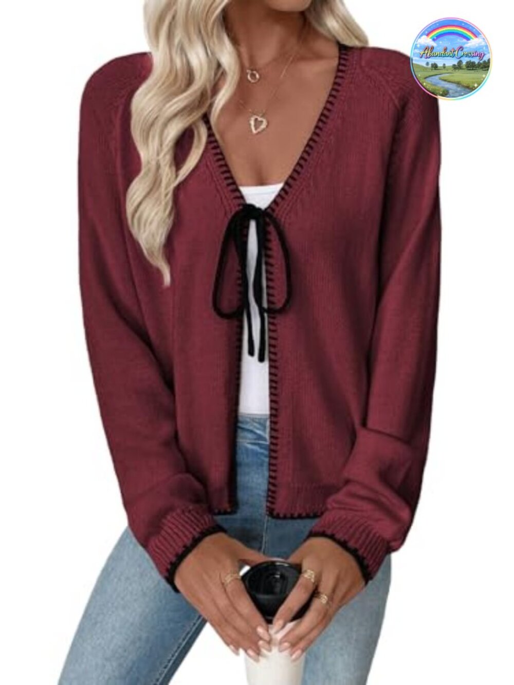 Lightweight Acrylic Long Sleeve Open Front Cardigan Sweater Loose Knit